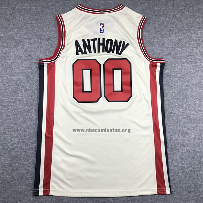 Camiseta Portland Trail Blazers Carmelo Anthony NO 00 Ciudad 2019-20 Crema